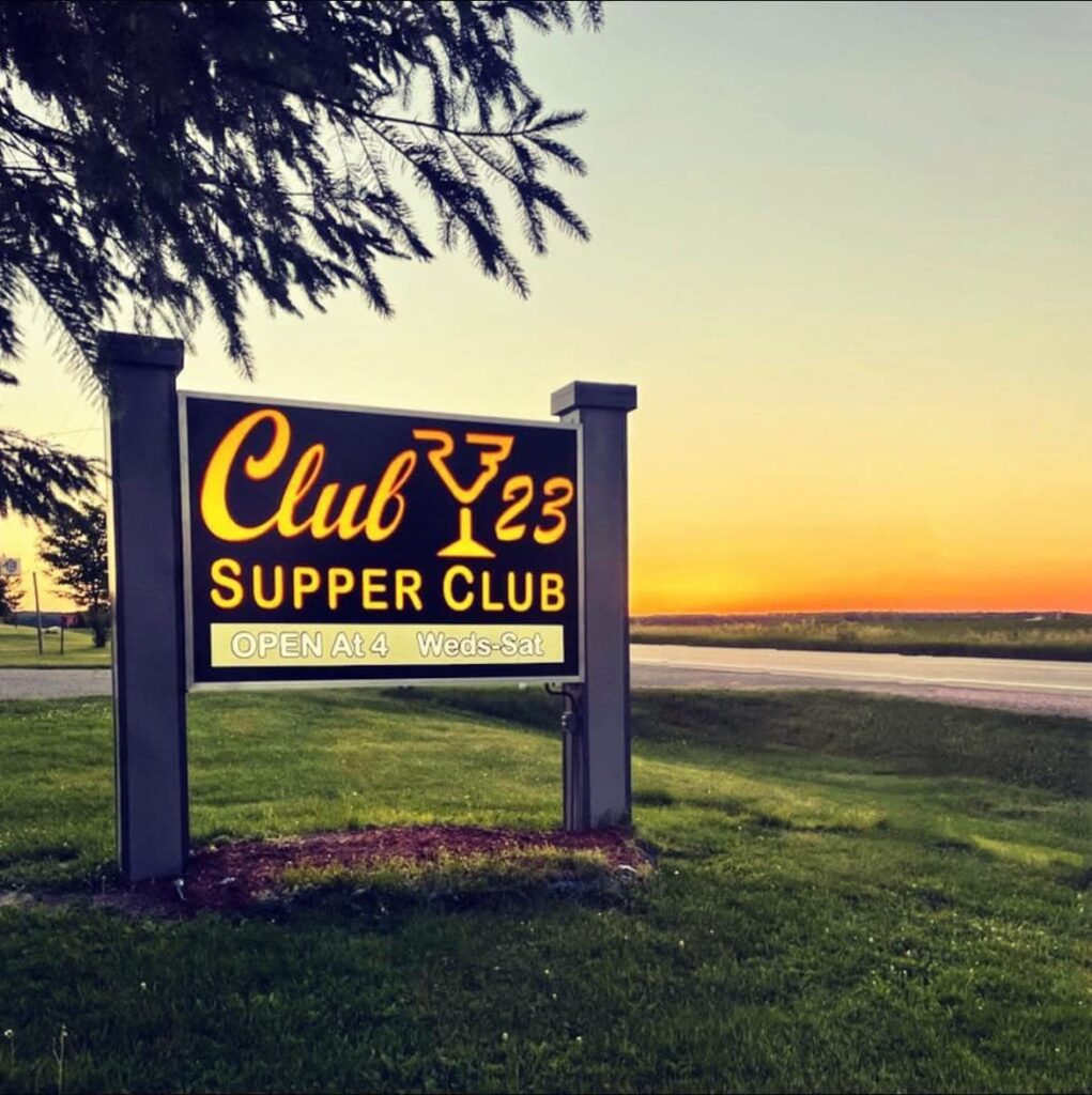 club 23 supper club sign